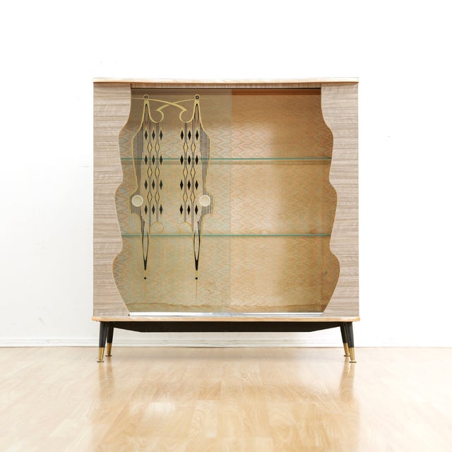 Mid-Century Modern Vintage 1950s Atomic Curio China Display Cabinet For Sale - Image 3 of 10