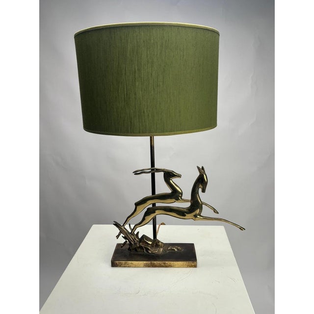 Metal Art Deco Metal Table Lamp, France, 1940s For Sale - Image 7 of 10