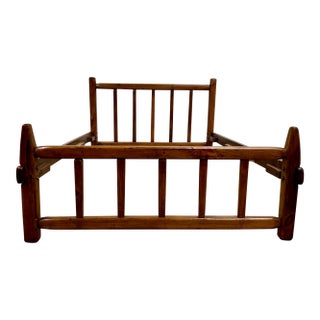 Vintage Full Size Mission Arts and Crafts Rustic Style Slat Bed For Sale