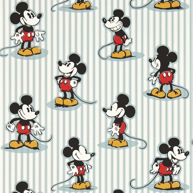 Sanderson Mickey Stripe Wallpaper in Sea salt For Sale