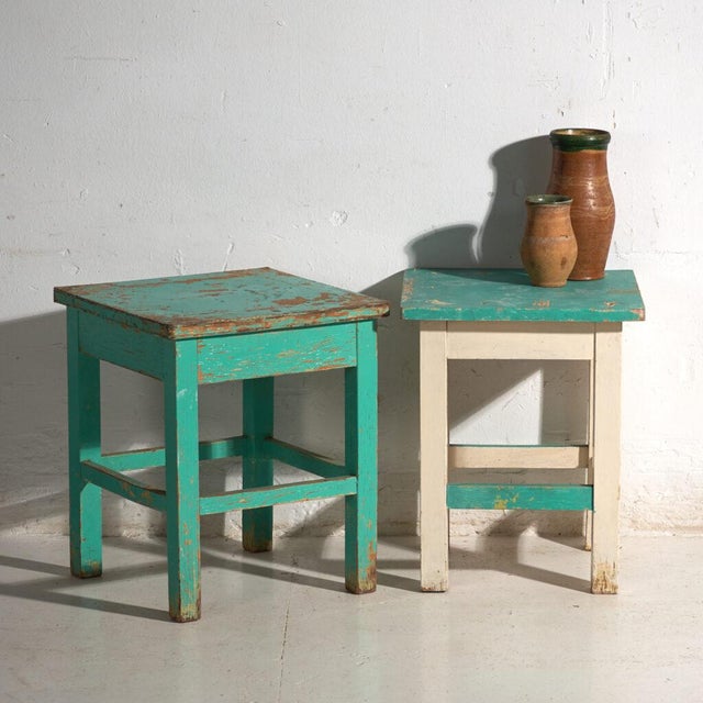 Bedside Tables in Pine Wood, Central Europe, 1940, Set of 2 For Sale - Image 12 of 12