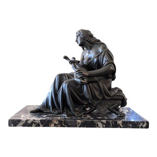 Mid-19th Century "Sainte Cecile" Bronze Sculpture From France For Sale