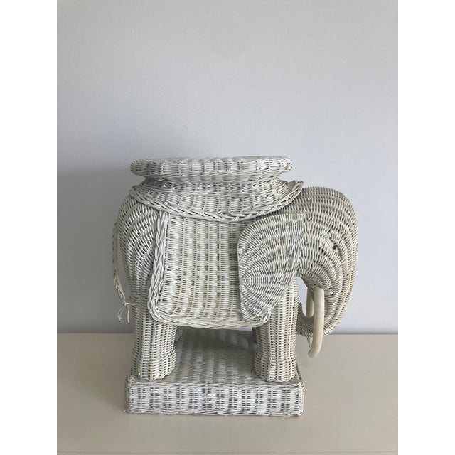 Off-white Wicker Elephant Cocktail Table For Sale - Image 8 of 10