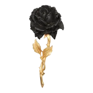 Vintage Accessocraft Black Rose Brooch