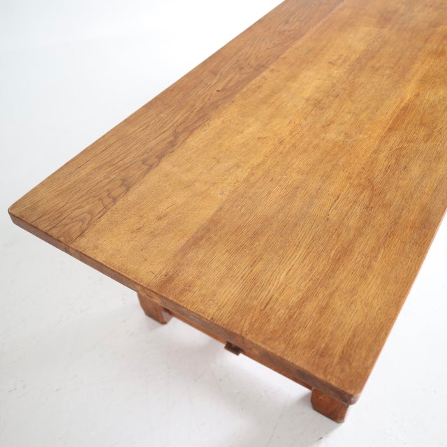 Mid-Century Modern Monumental Dutch Oak Dining Table For Sale - Image 3 of 8