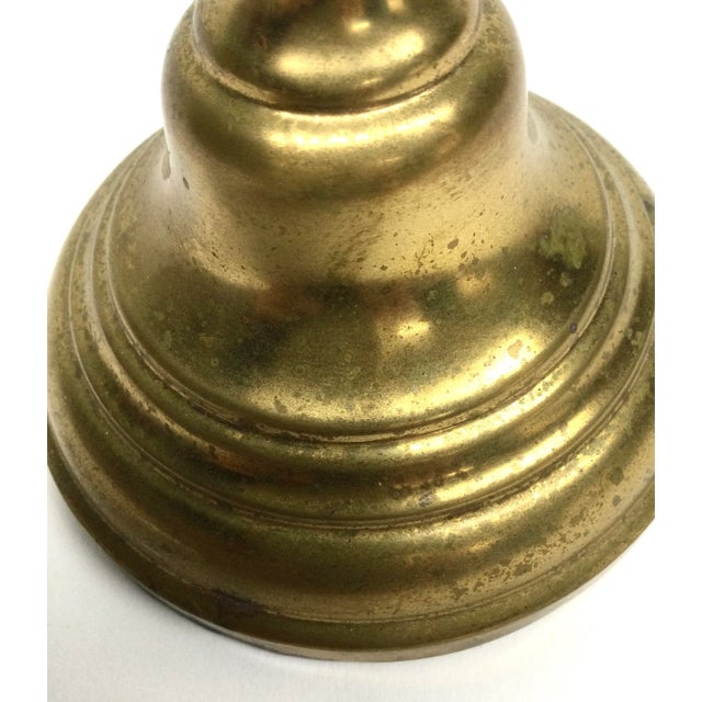 1930s 1930s Brass Heavy Base Single Candle Holder For Sale - Image 5 of 10