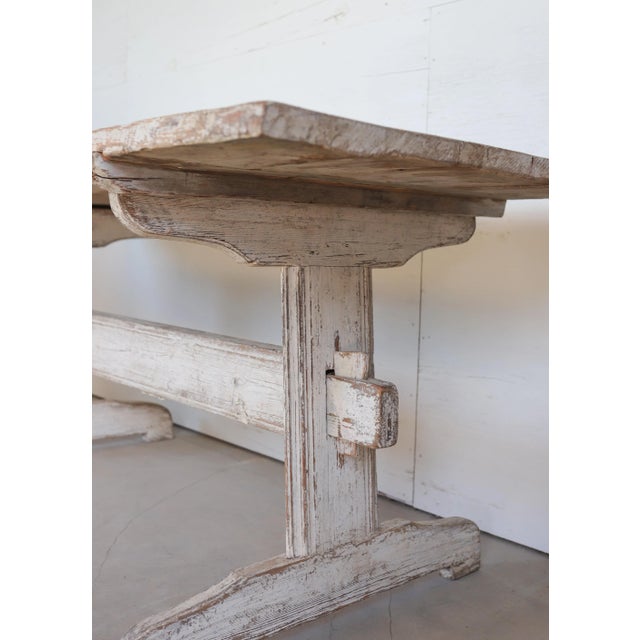 18th C. Swedish Stretcher Table Made From Nordic Pine For Sale - Image 9 of 10