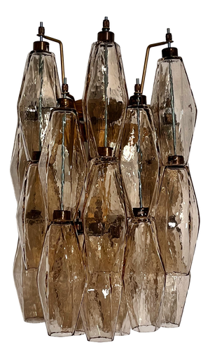 Vintage Italian Poliedri Wall Sconces in Smoked Glass, 1990s, Set of 2