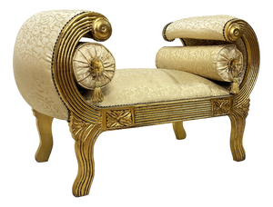 Louis XIV Gold Lacquered Wooden Bench, 1980s