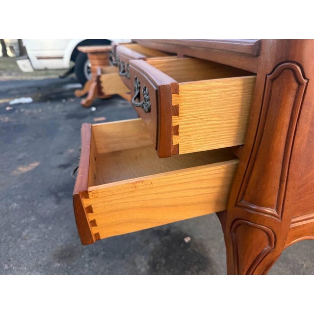 Mid 20th Century John Widdicomb Solid Maple Country French Provincial Style Vanity / Writing Table Desk For Sale - Image 11 of 17