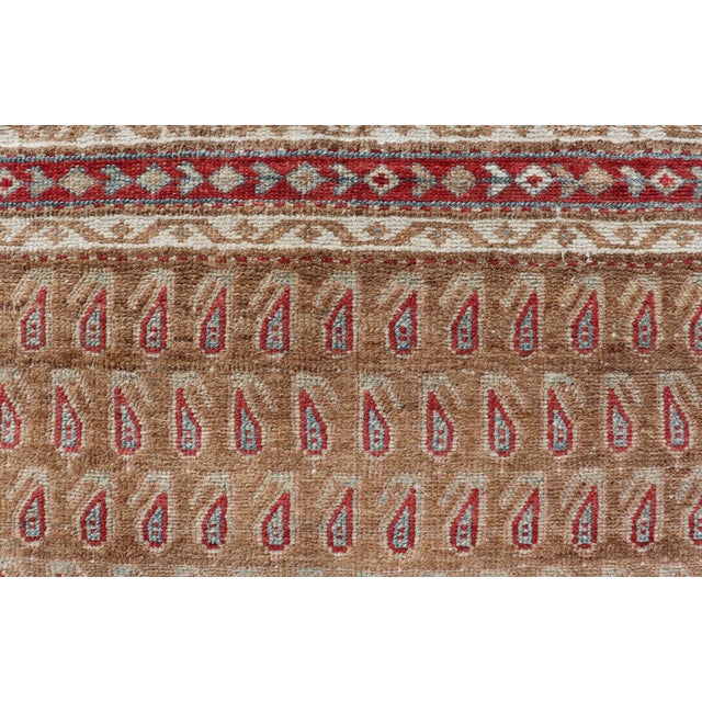 Textile Antique Malayer Runner With All-Over Paisley Design in Red, Brown, and Blue 3'4 X 7'4 For Sale - Image 7 of 12