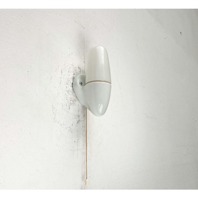 Glass Mid-Century Modern German Ceramic 6065 Sconce by Wilhelm Wagenfeld for Lindner, 1950s For Sale - Image 7 of 18