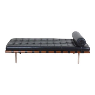 Barcelona Daybed in Black Leather by Ludwig Mies Van Der Rohe For Sale