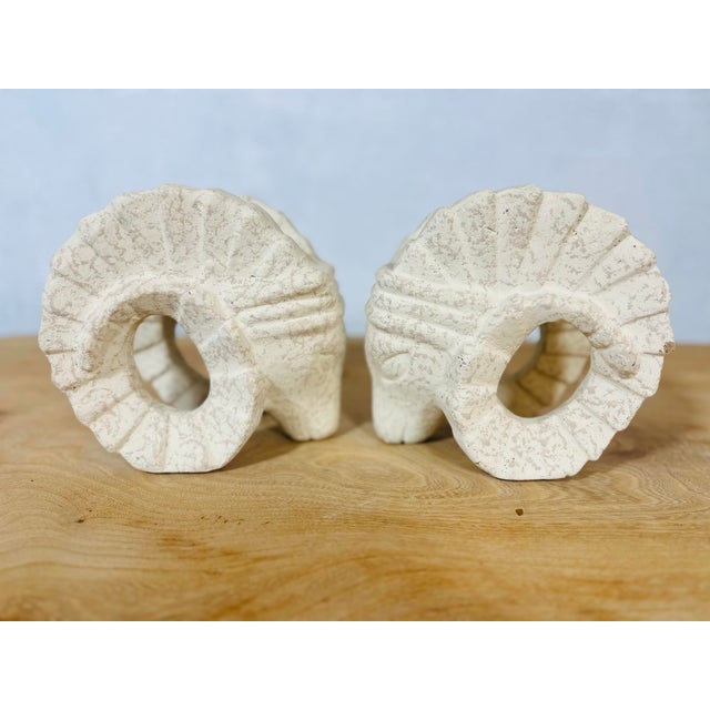 Mid-Century Modern Midcentury Modern Rams Heads, a Pair For Sale - Image 3 of 7