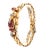 Mid 20th Century Mercedes Signed 14k Gold Ruby & Diamond Art Deco Hidden Watch Bracelet For Sale In Miami - Image 6 of 14