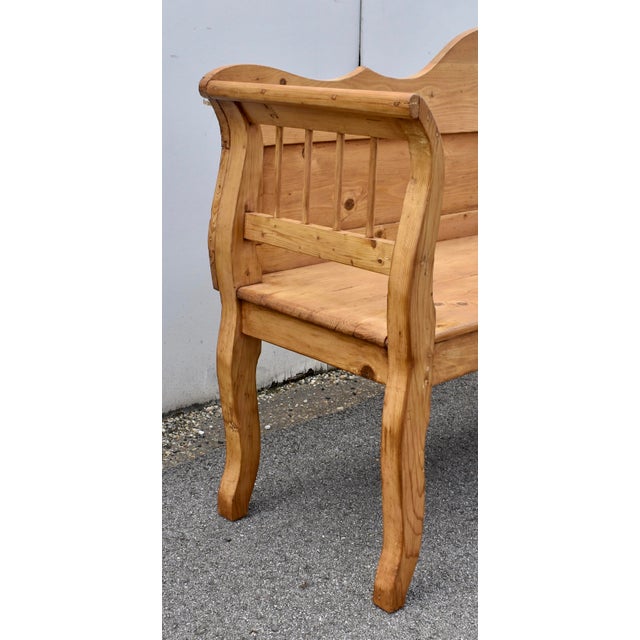 Pine Camel-Back Bench or Settle, Circa 1900 For Sale - Image 10 of 13
