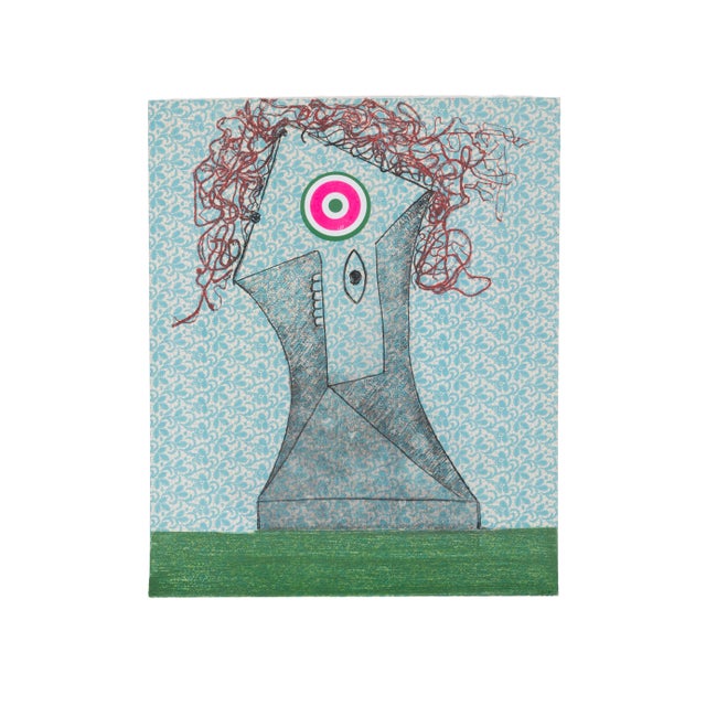 Enrico Baj, "Chez Picasso 6", Colorful Cubist Print For Sale