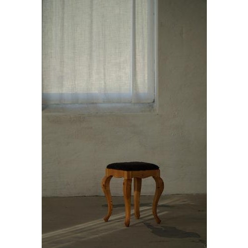 Gold Early 20th Century Danish Classic Pine Stools with Lambswool Seats, 1920s, Set of 2 For Sale - Image 8 of 18