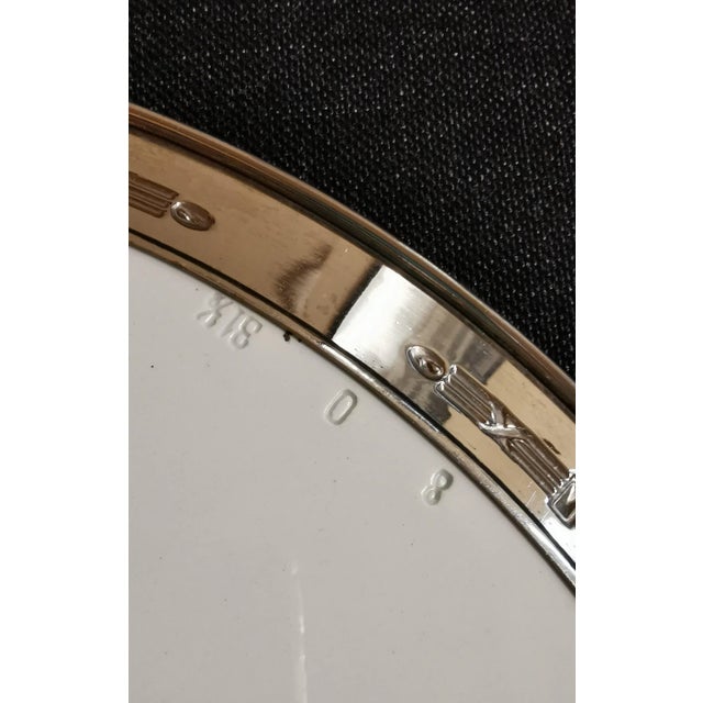 Art Deco Chrome Porcelain White Metal Cake Plate For Sale - Image 4 of 7