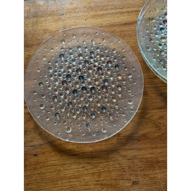 Four 8” Asteroid Bubble Glass Plates by Mid-Century Modern Polish Art Glass Designer Jan Sylwester Drost For Sale In Milwaukee - Image 6 of 9