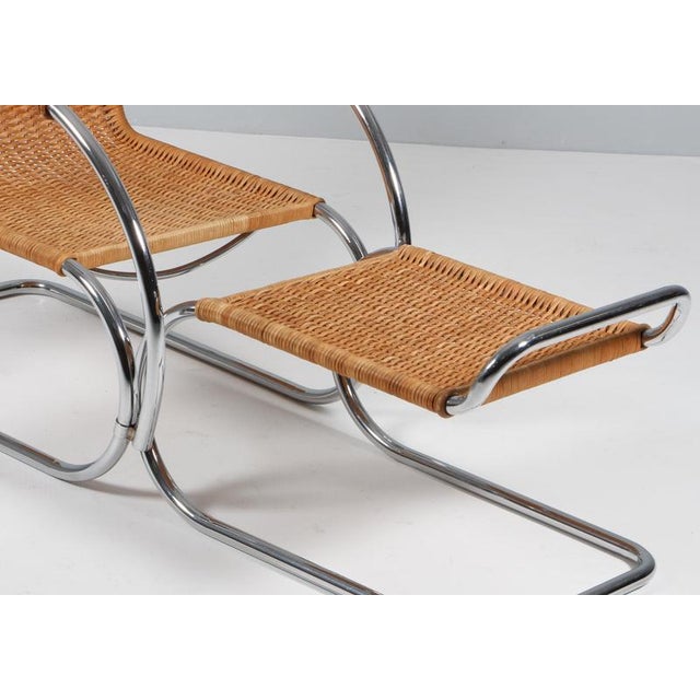 Ludwig Mies van der Rohe Set of Vintage MR20 Lounge Chair and Ottoman by Ludwig Mies Van Der Rohe, 1960s For Sale - Image 4 of 15