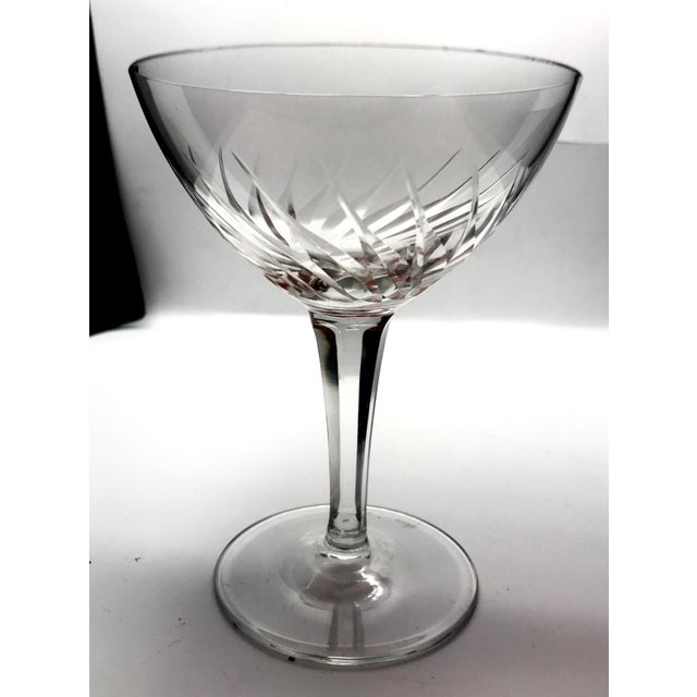 Glass Antique Swirl Cut Crystal Champagne Coupes - Set of 12 For Sale - Image 7 of 9
