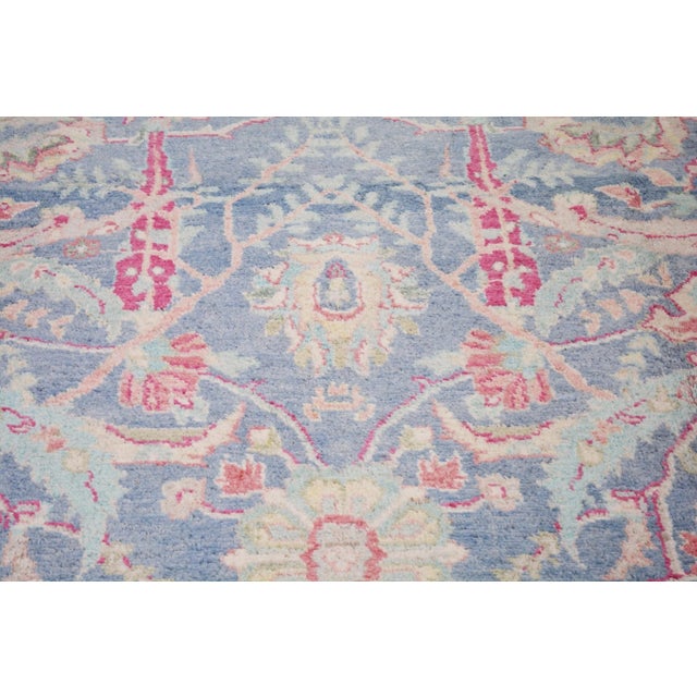 Contemporary 1990s Oushak Hand Knotted Rug With Soft Texture,9'8"X14'4" For Sale - Image 3 of 6