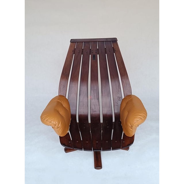 Beige Lounge Swivel Chair attributed to Hans Brattrud for Hove Mobler, 1970s For Sale - Image 8 of 9