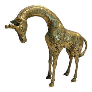 MCM Solid Brass Andrea by Sadek Giraffe Figurine For Sale