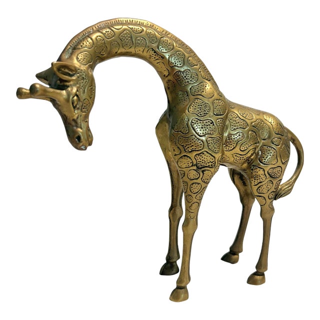 MCM Solid Brass Andrea by Sadek Giraffe Figurine For Sale