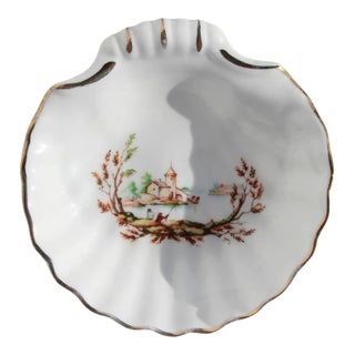 19th Century French Shell-Shaped Soap Dish, Hand-Painted and Signed For Sale