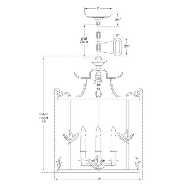 Transitional Chapman & Myers for Visual Comfort Signature Diego Petite Classical Perching Bird Lantern in Gilded Iron For Sale - Image 3 of 3