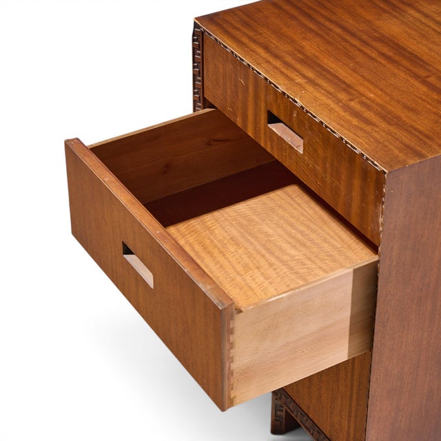 Frank Lloyd Wright for Henredon Taliesin Mid Century Mahogany Nightstands - Pair For Sale - Image 10 of 14