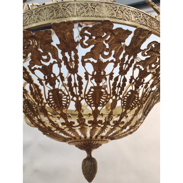 Gold Late 19th Century Gilt Bronze Traditional Russian Chandelier For Sale - Image 8 of 12