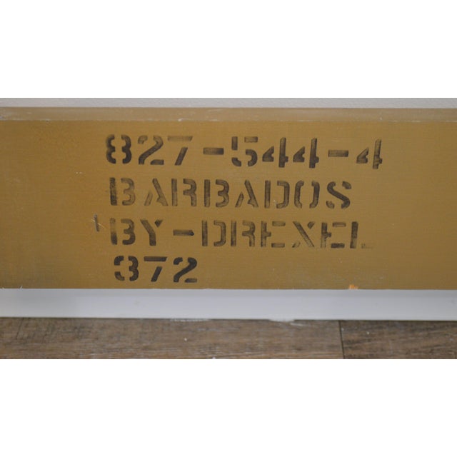 Drexel Barbados Faux Bamboo Vintage Gold Gilt Wood Queen Headboard