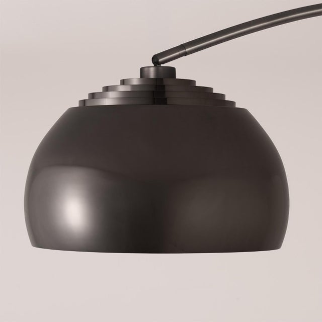 Nova 1960s Morelli Half Dome Wall Mounted Lamp by Nova of California - Modern Wall Arc Lamp, Black Nickel Finish, Light Fixure, Dimmable For Sale - Image 4 of 7
