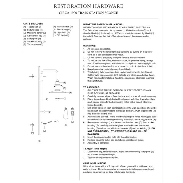 Restoration Hardware Contemporary Restoration Hardware Swing-Arm Wall Light (2 Available) For Sale - Image 4 of 4