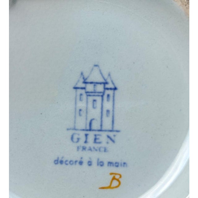 White and Blue Gien Ice Bucket with Pewter For Sale - Image 3 of 5