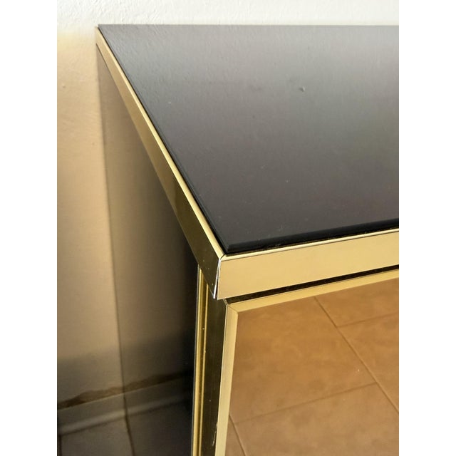 Gold Mirrored Glass and Brass Storage Units attributed to Renato Zevi, 1970s, Set of 2 For Sale - Image 12 of 18