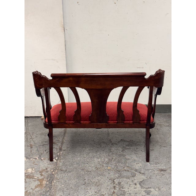 Mid 19th Century 19th Century Victorian Mahogany Settee For Sale - Image 5 of 12