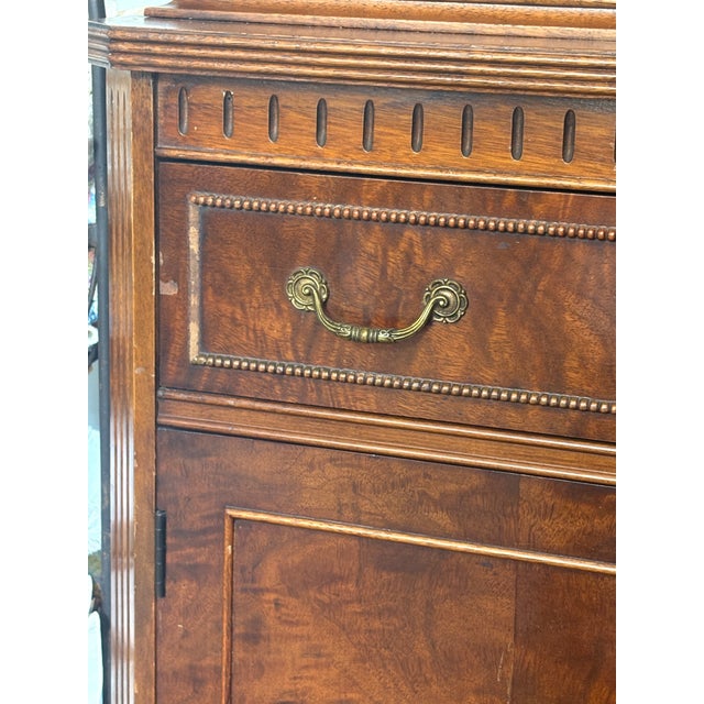 Vintage Federal Style Mahogany China Cabinet / Bookcase For Sale - Image 14 of 15