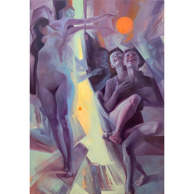 The artwork presents a dynamic interplay of figures, with a central focus on the expressive gestures and emotions of the...