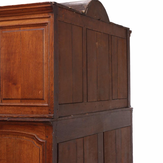 French Provincial Two-Piece Oak Cabinet, C 1880 For Sale - Image 9 of 9