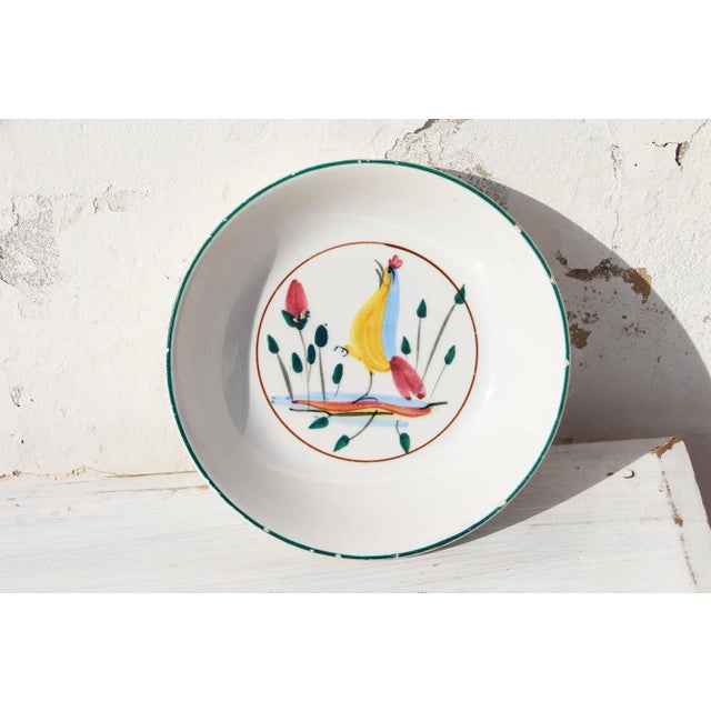 Late 19th Century Antique French Provincial Faience Plate Depicting a Bird, Marked For Sale - Image 13 of 13