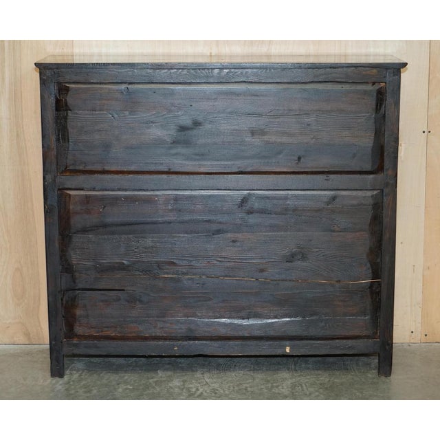 Antique Tibetan Chinese Deer & Flower Polychrome Painted Altar Sideboard For Sale - Image 16 of 18