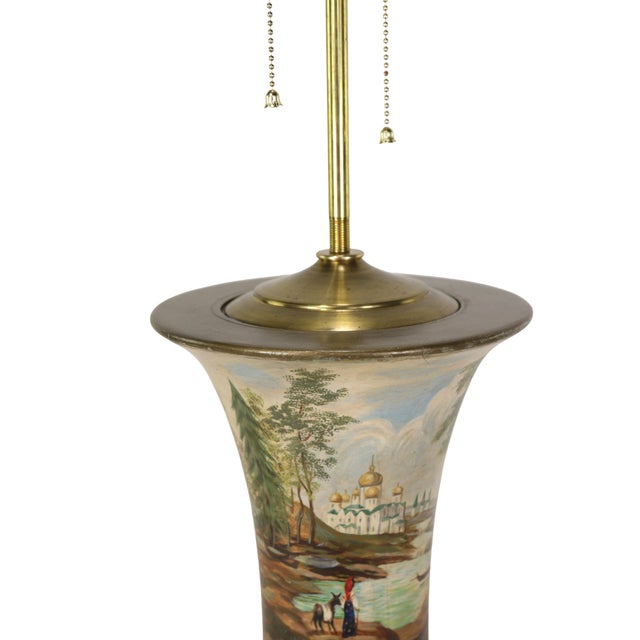 Wood A Vintage Early 20th-Century Hollywood Regency-Style Wooden Vase Lamp For Sale - Image 7 of 11