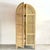 Boho-Chic Arched Natural Rattan & Solid Wood Double-Door Wardrobe Armoire For Sale - Image 4 of 18