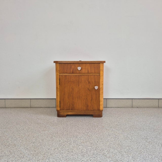 Small Art Deco Cabinet in Oak Veneer and Birch Burl, Germany, 1950s For Sale - Image 12 of 12