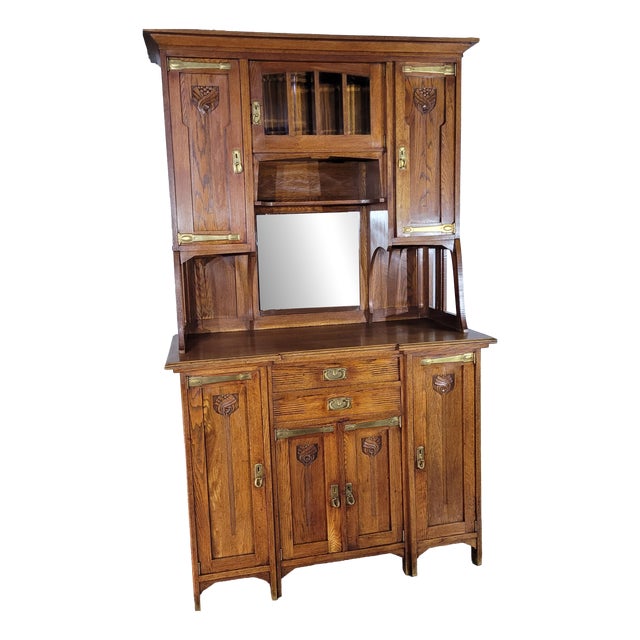 Art Nouveau Two-Part Cupboard, 1920s For Sale