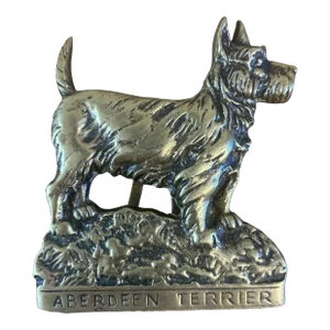 Vintage English Brass Aberdeen Terrier Door Knocker